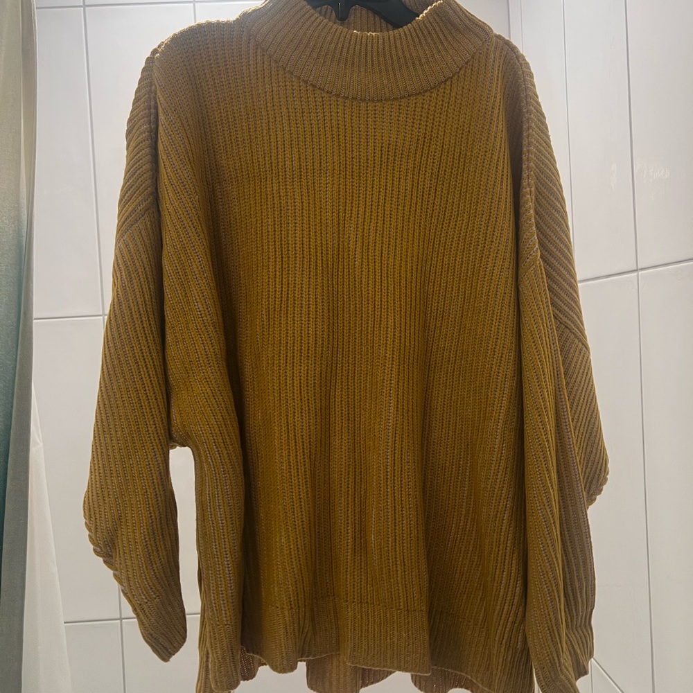 Cozy Mustard Yellow Knit Sweater